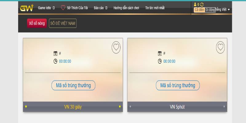 Hình thức chơi xổ số tại nhà cái với sảnh GW ấn tượng